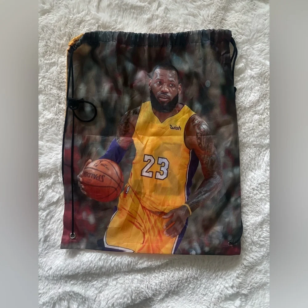 RARE LeBron James Los Angeles Lakers Drawstring Backpack Bag